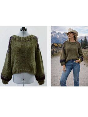1965 BY ANNA BARTHELME handmade alpaca blend Italian knit sweater $628 OS